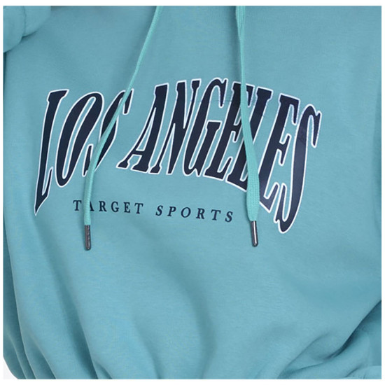 Target Γυναικείο φούτερ Loose Cropped Hoodie Fleece "Los Angeles"